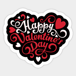 Happy Valentine's Day Red Heart For Women Men Gifts 2024 Sticker